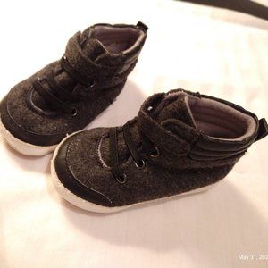 infant high top shoe, charcoal, 3, Old Navy